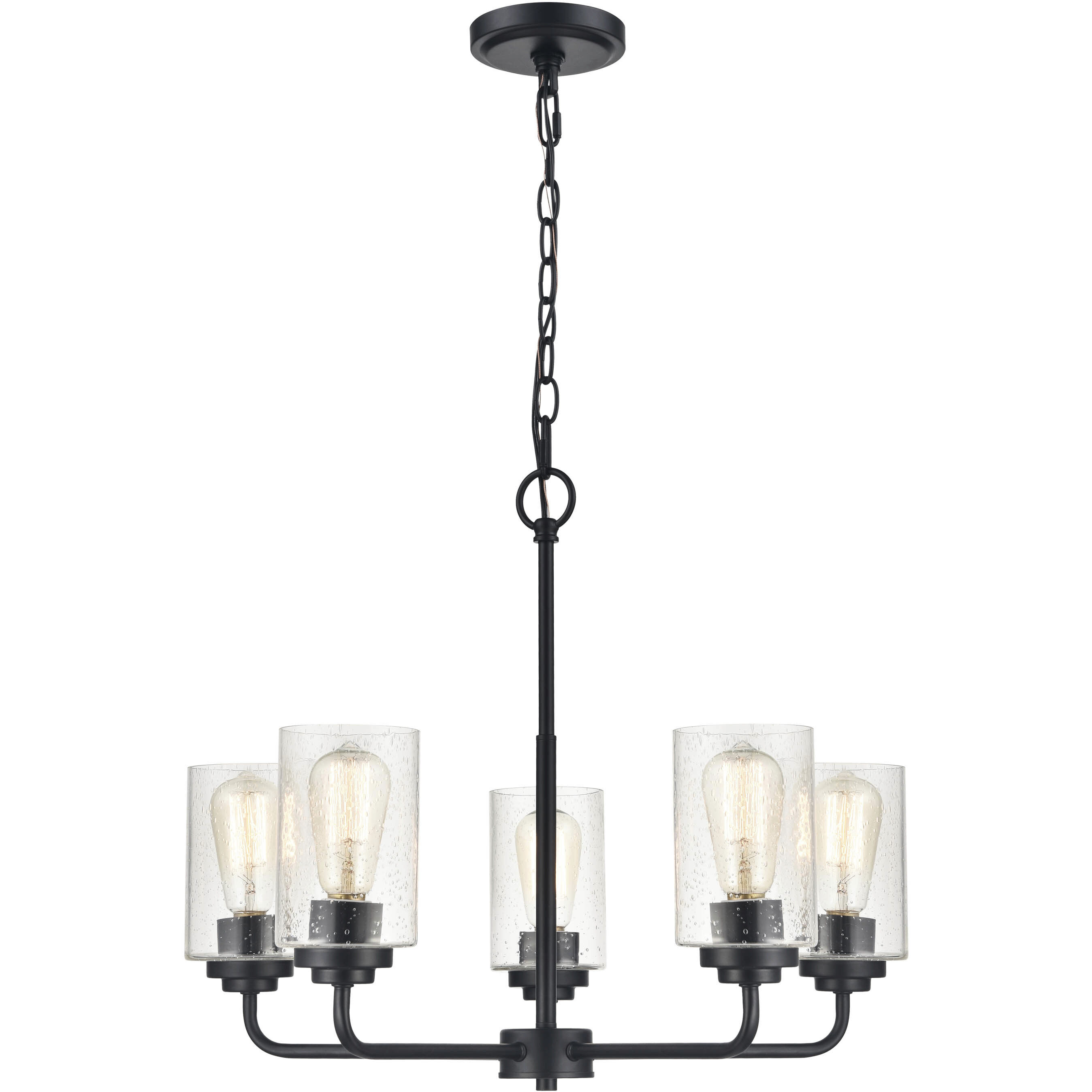 Moven 5 Light 23 inch Matte Black Chandelier Ceiling Light